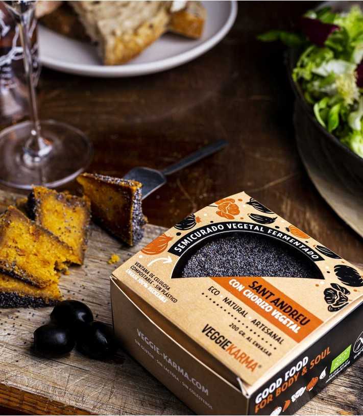 Plant based chorizo vegan cheese alternative