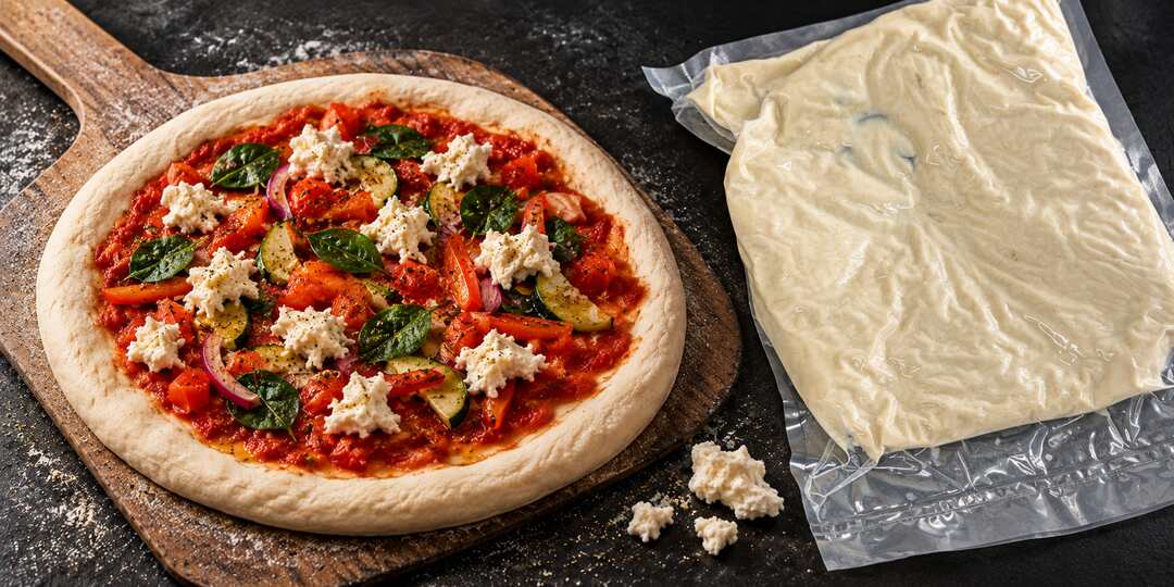 Plant-based mozzarella-style alternative for pizza