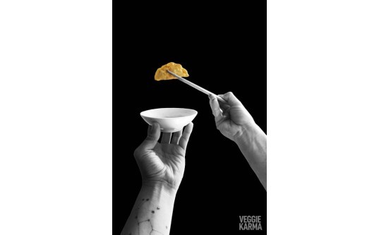 Gyosa de patate douce caramélisée et affiné au paprika doux fumé